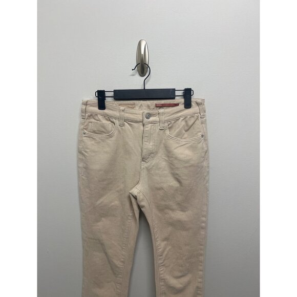 Womens Slim Fit Beige Corduroy Pants With Pockets Stylish & Comfortable Size 27 - Picture 4 of 9